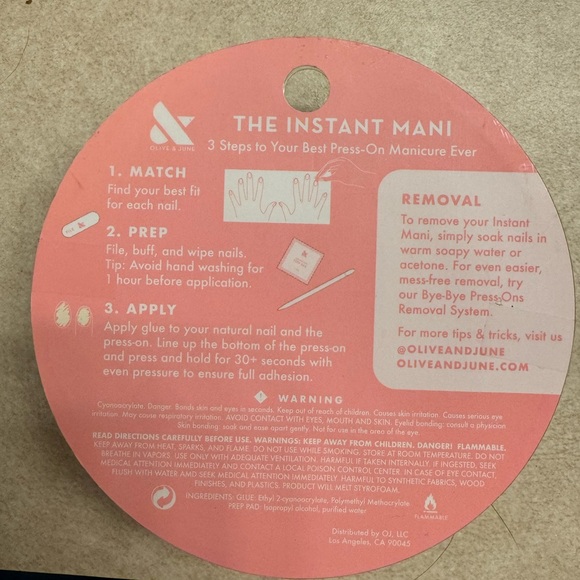 Olive and June press on nails, short oval - Picture 2 of 2